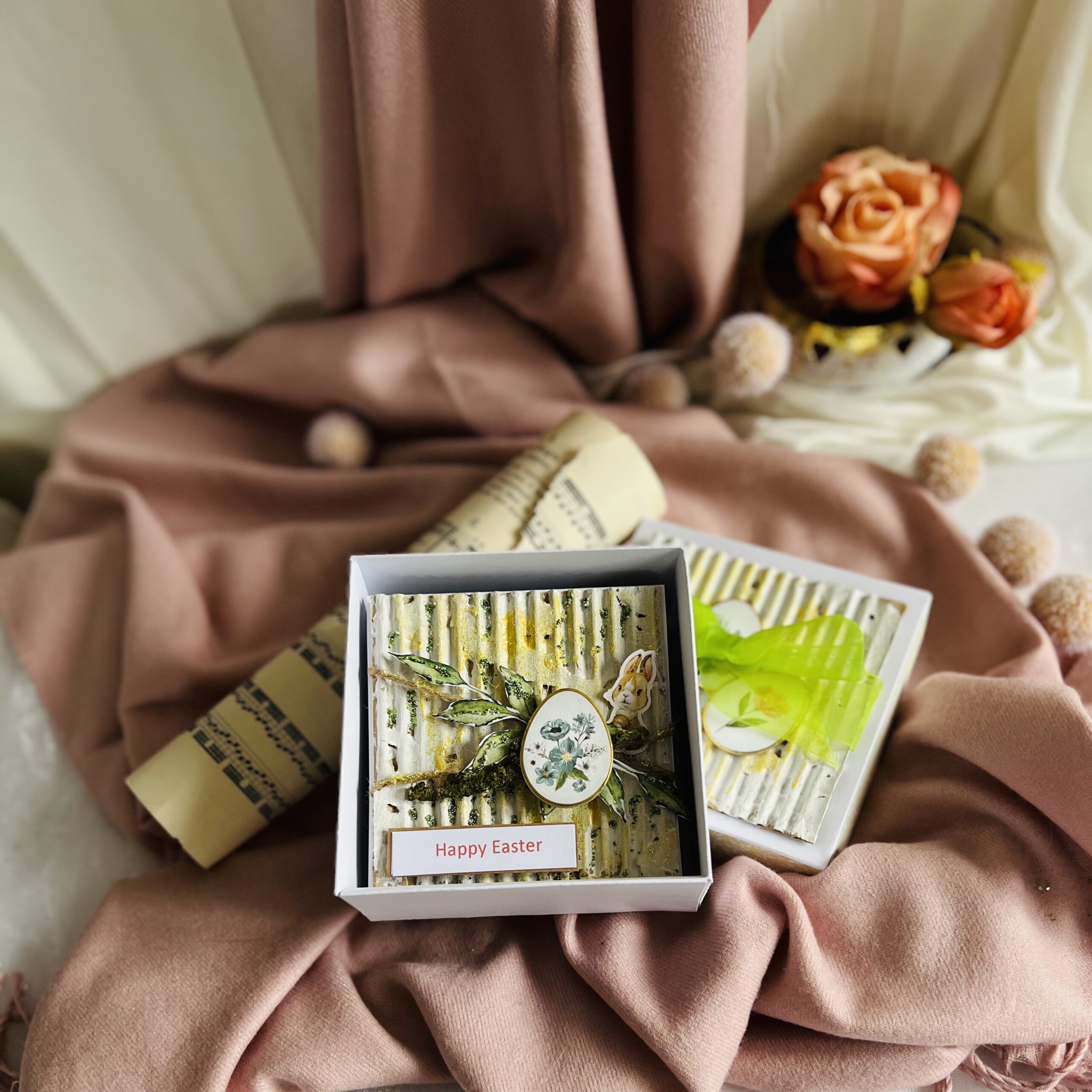 Luxury Easter Card Set – 3 Handmade Mini Cards in Decorative Box