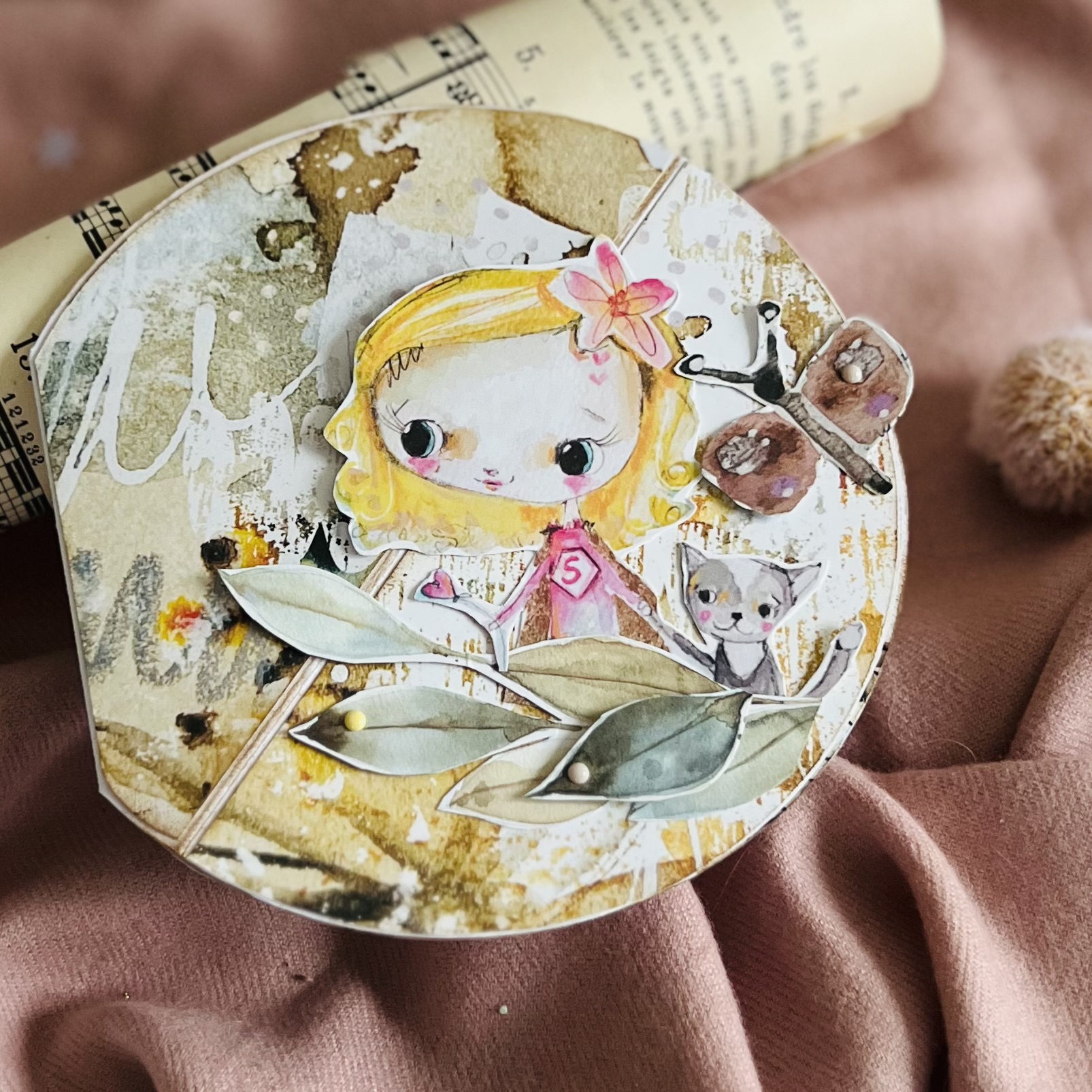 IMG_7091 Luxury Round Pop-Up Birthday Card for a Girl – Handmade