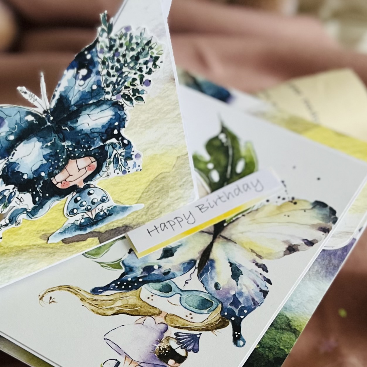 IMG_7097 Handmade Birthday Card for a Girl – Decorative Envelope Included