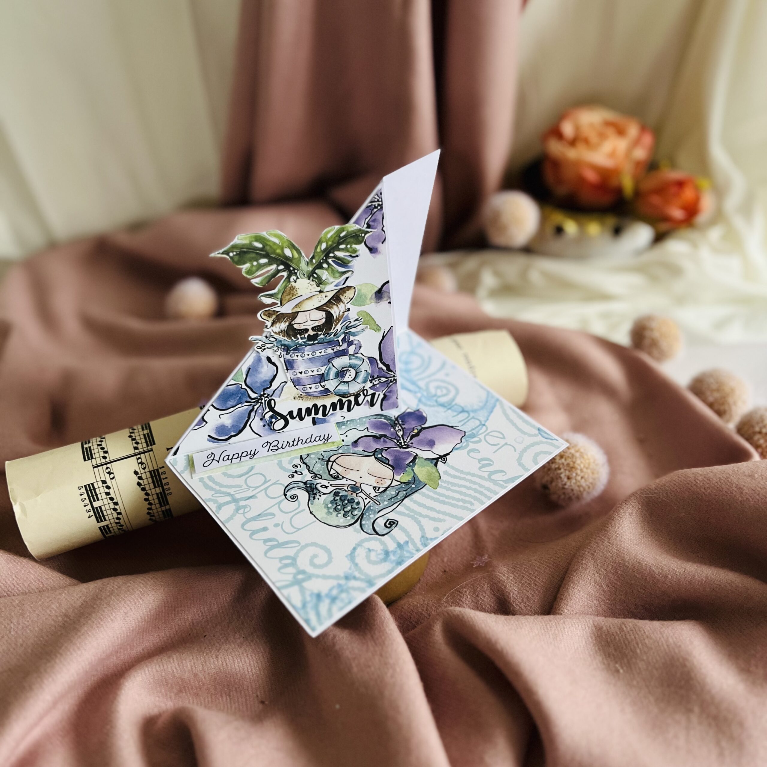 IMG_7116 Handmade Birthday Card Pop-Up – Summer Theme