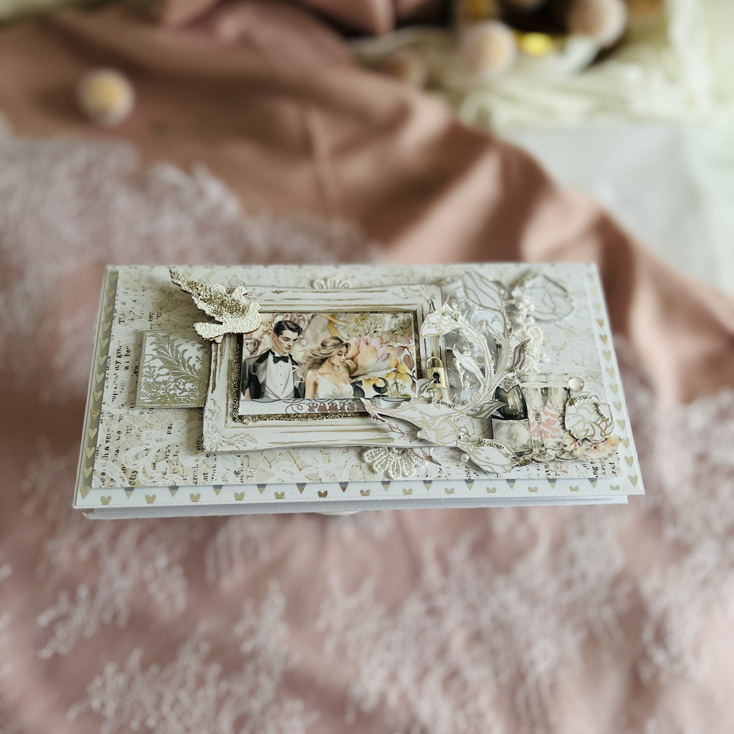 IMG_7196 Luxury Handmade Wedding Card – A Timeless Keepsake for the Perfect Couple