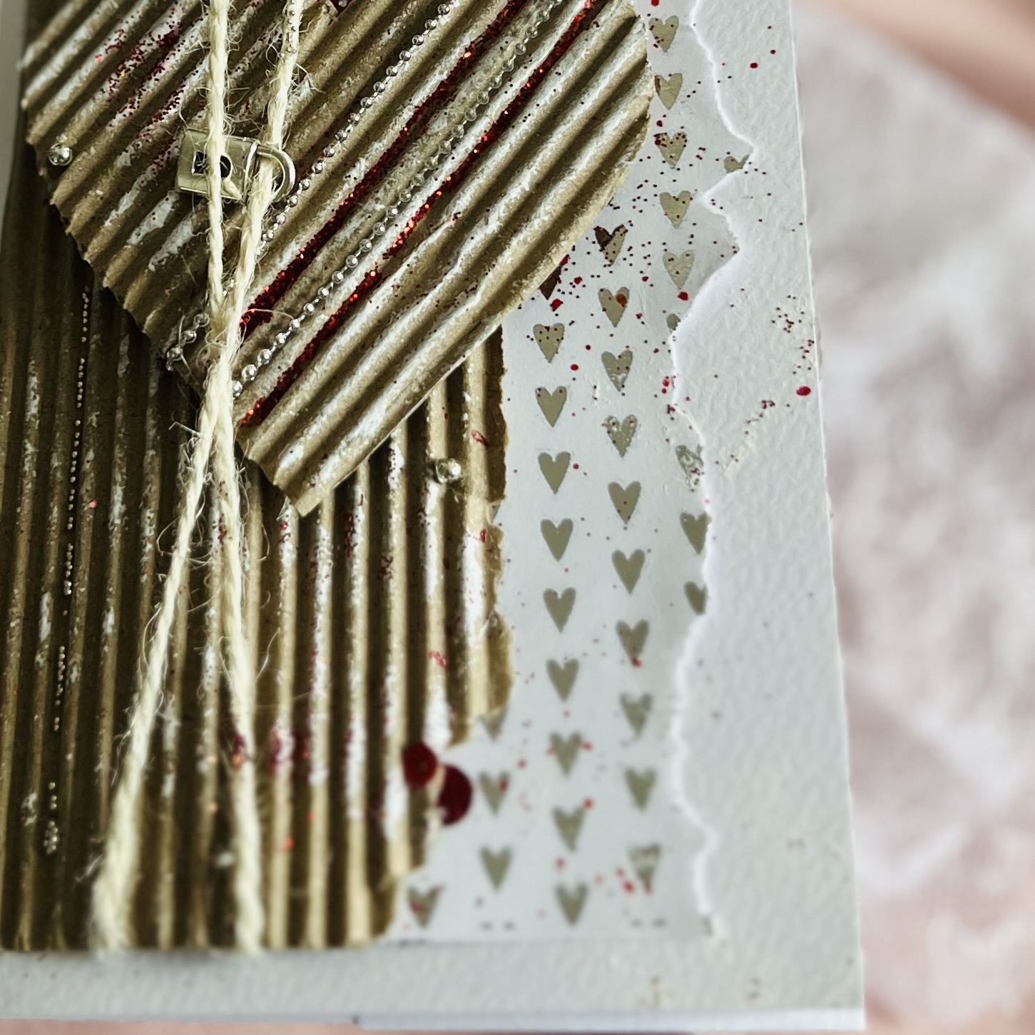 Handmade DL Valentine’s Card with Silver Accents – Elegance and Nature in a Gift Box