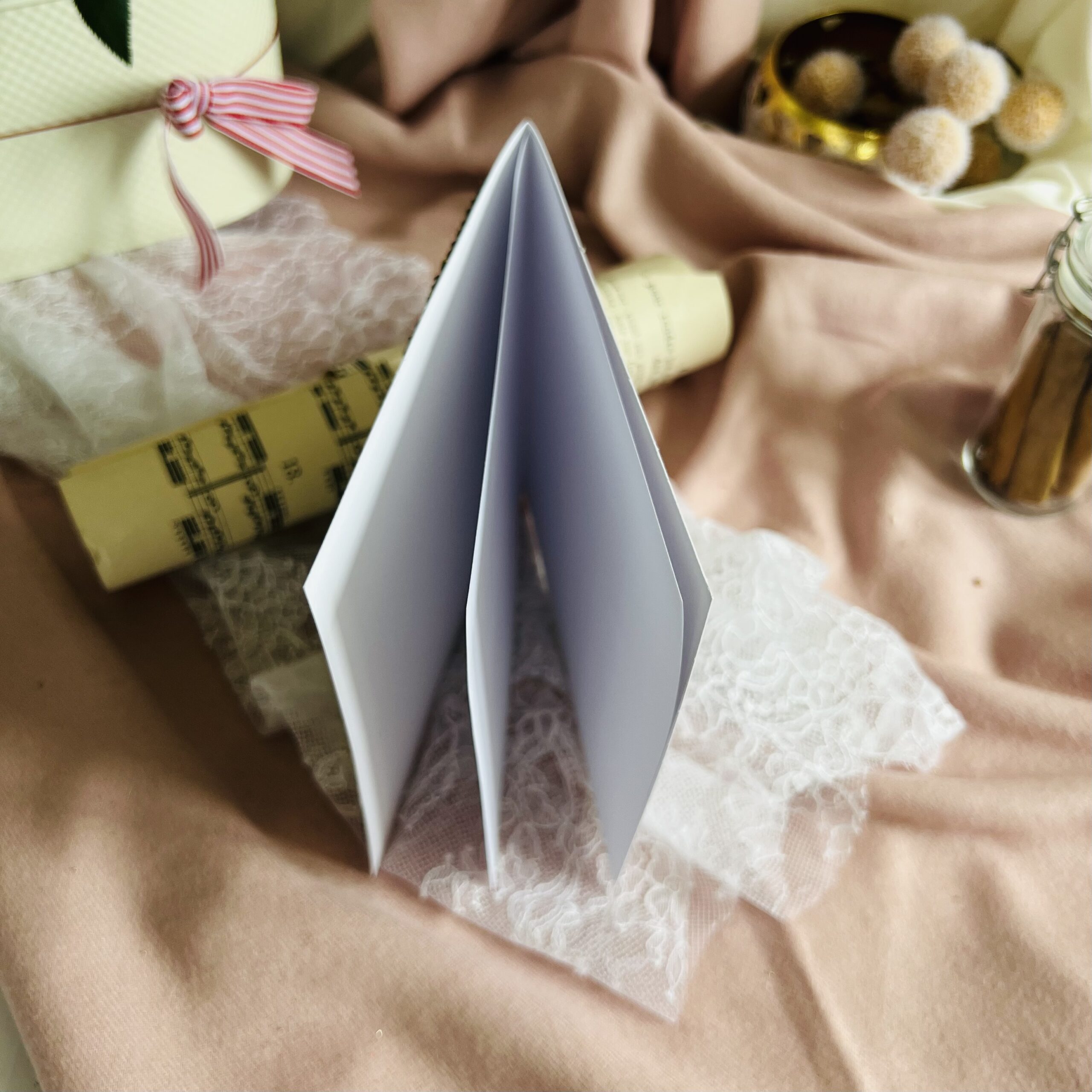 Handmade Valentine’s Card with Hearts, Cards, and Elegant Details