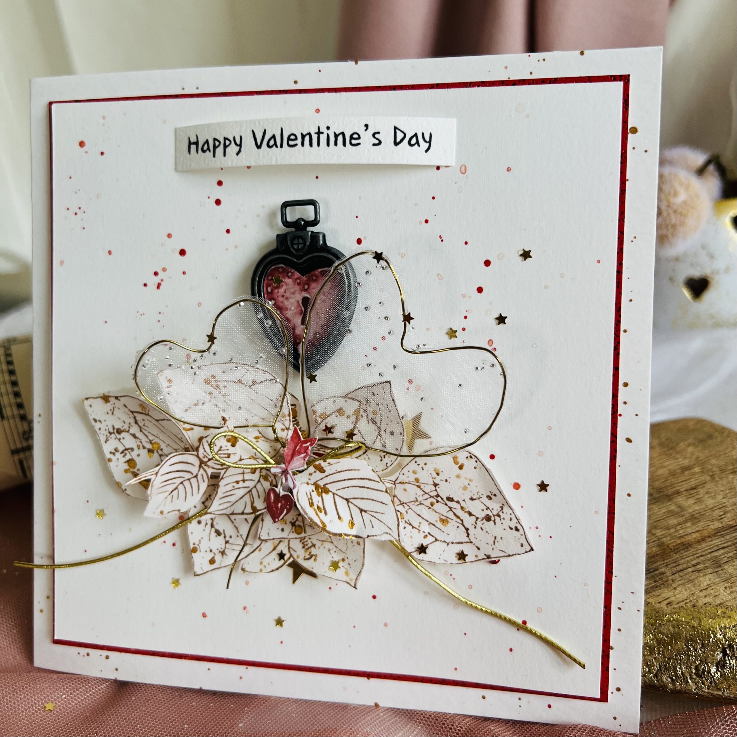 Valentine's Day Card Handmade Valentine's Day Card with heart vial desing