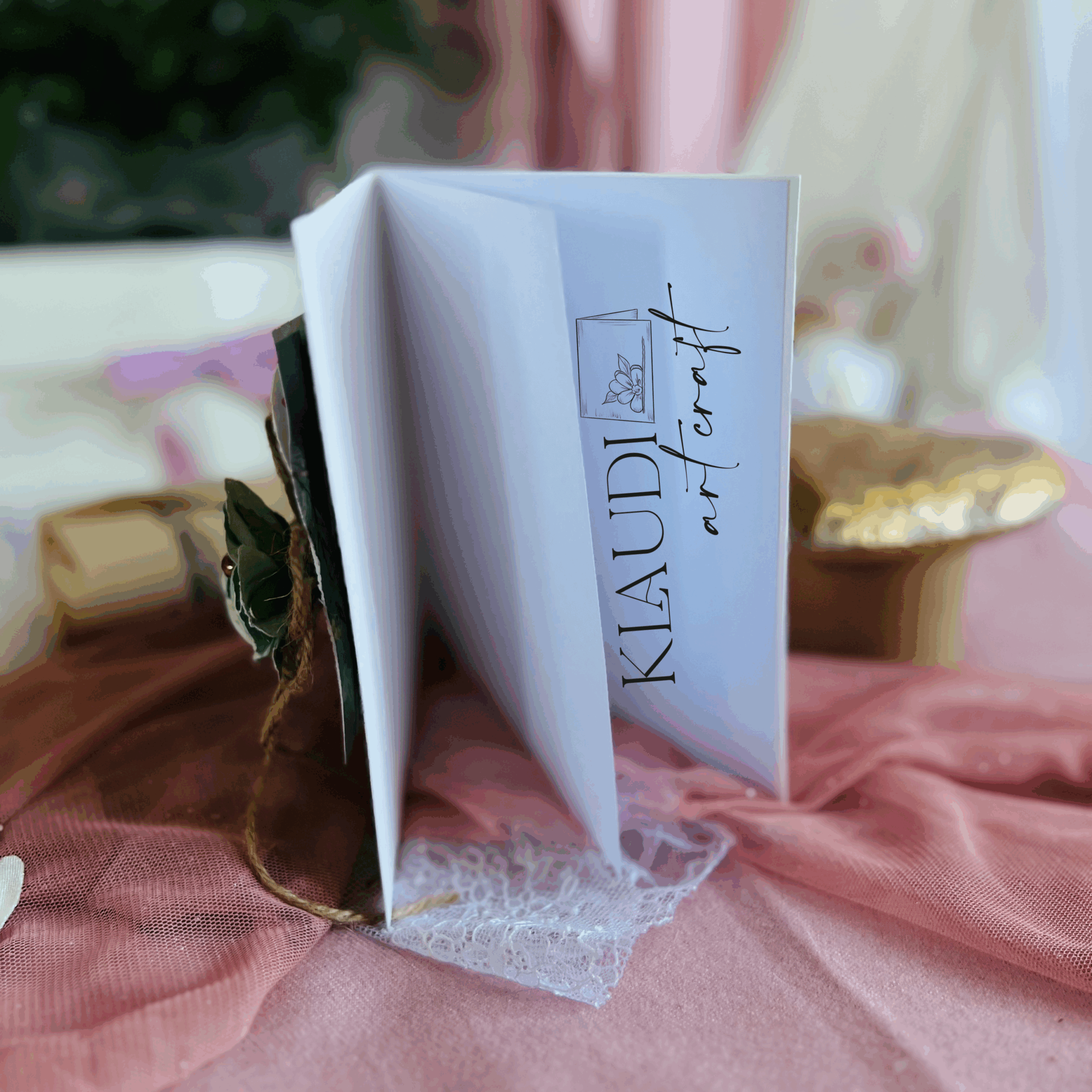 eZy Watermark_07-01-2025_10-01-19-9390am Luxury Handmade Card with Green Flower, Twine Bow, and Elegant Details