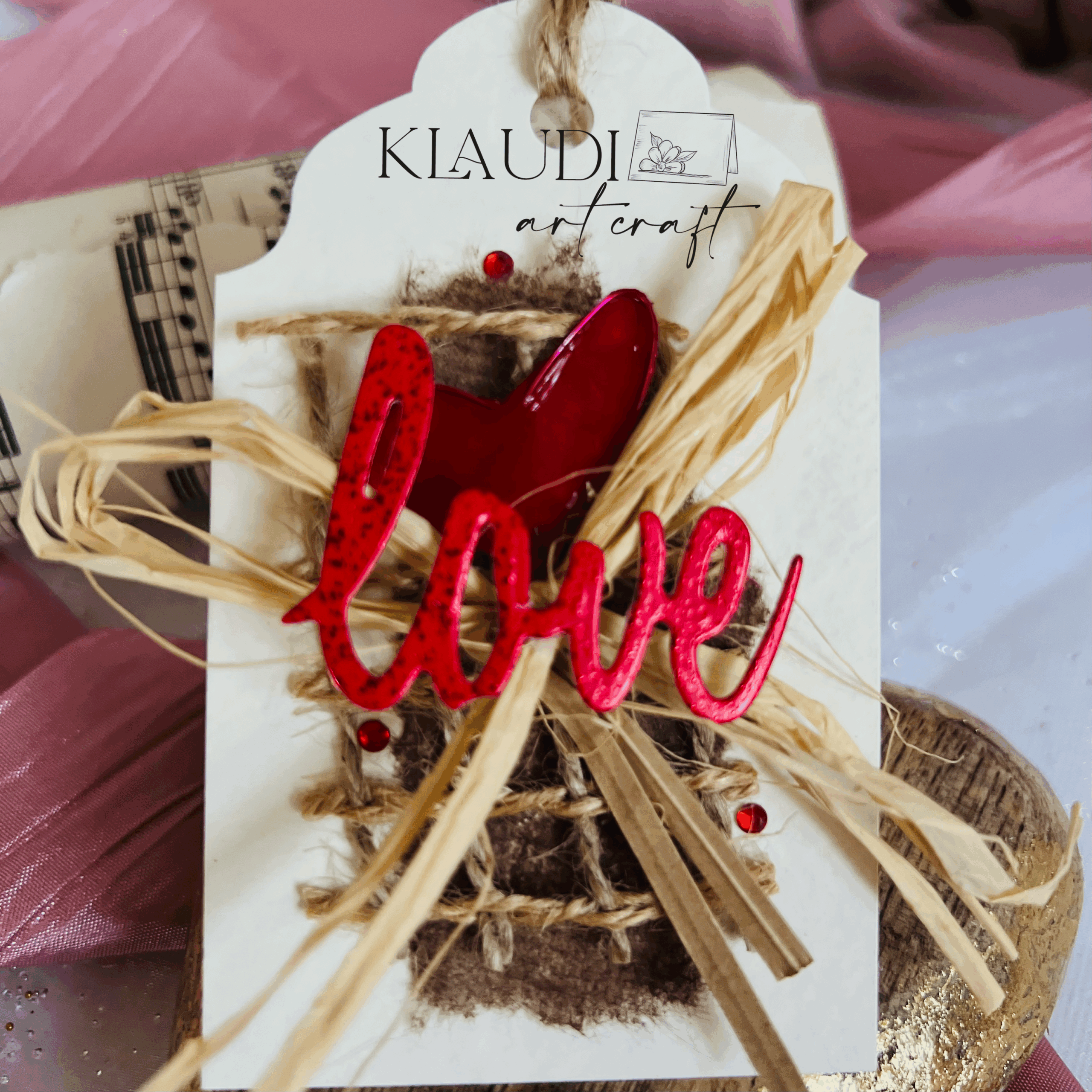 Handmade Valentine’s Day Gift Tags – 10 x 6 cm, Foldable with Decorative Box