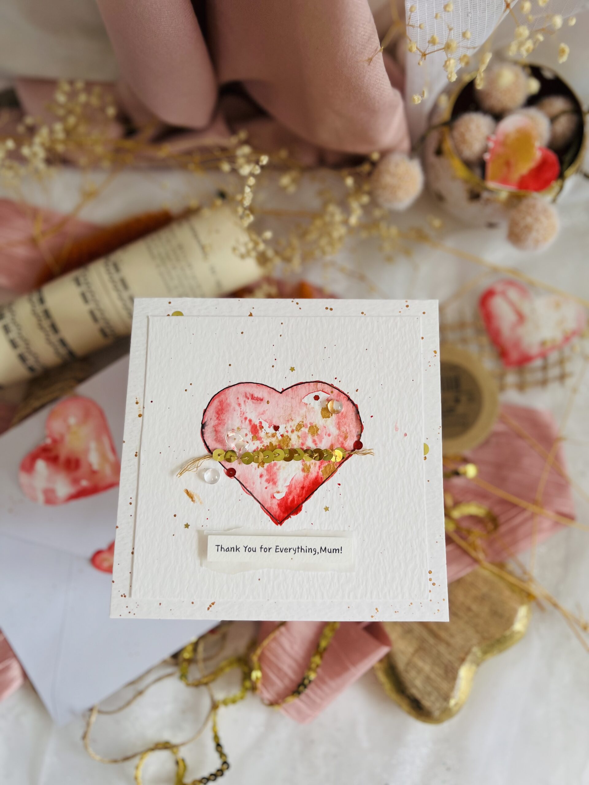 IMG_0565 Handmade Mother’s Day Card – Watercolor Heart, Elegant & Unique