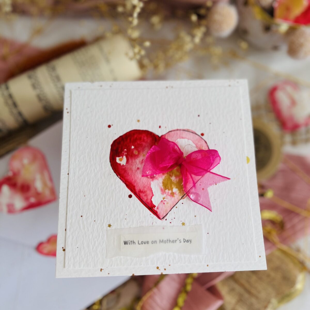 IMG_0570 Handmade Mother’s Day Card – Elegant Watercolor Heart with Ribbon