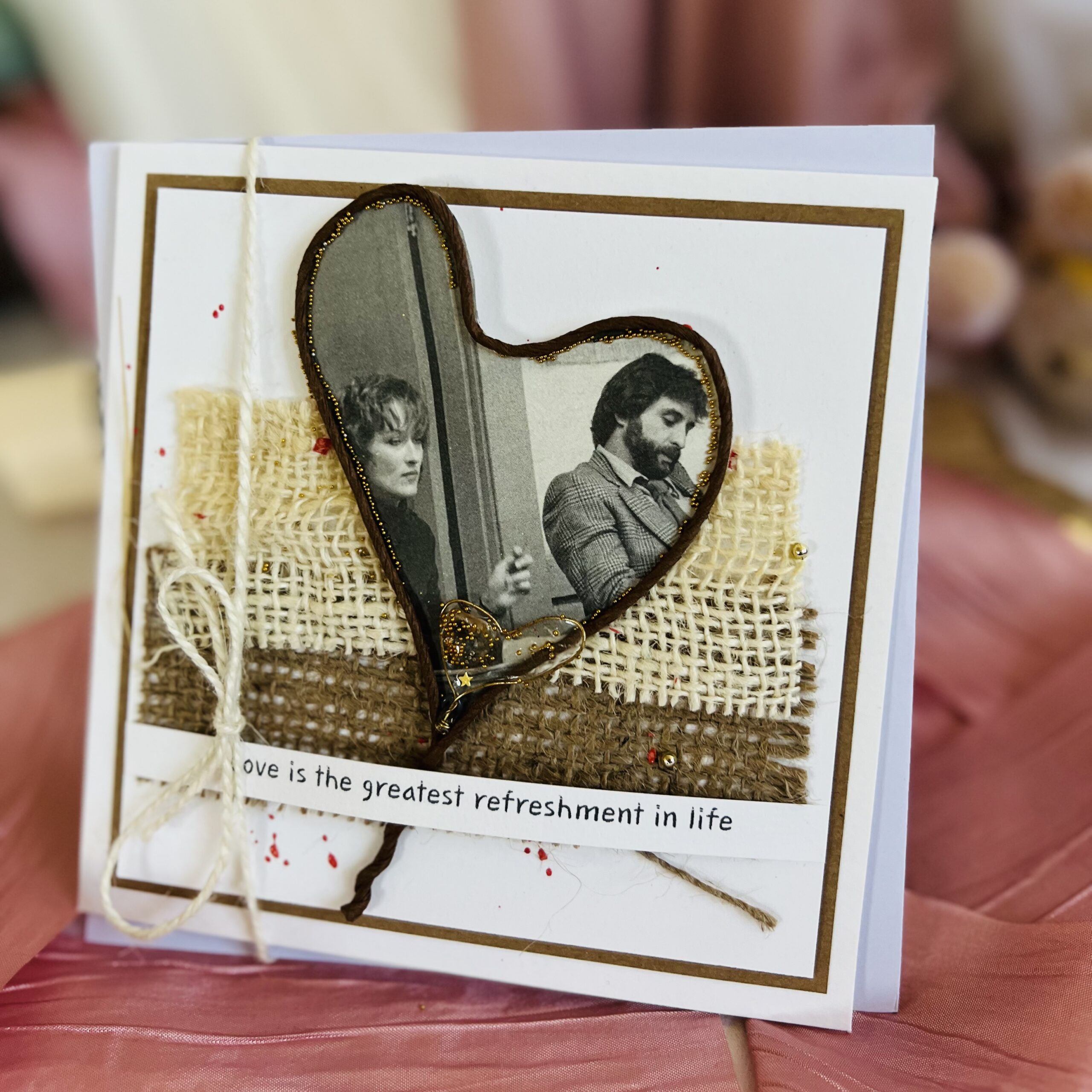 Rustic card Rustic handmade Valentines Day card