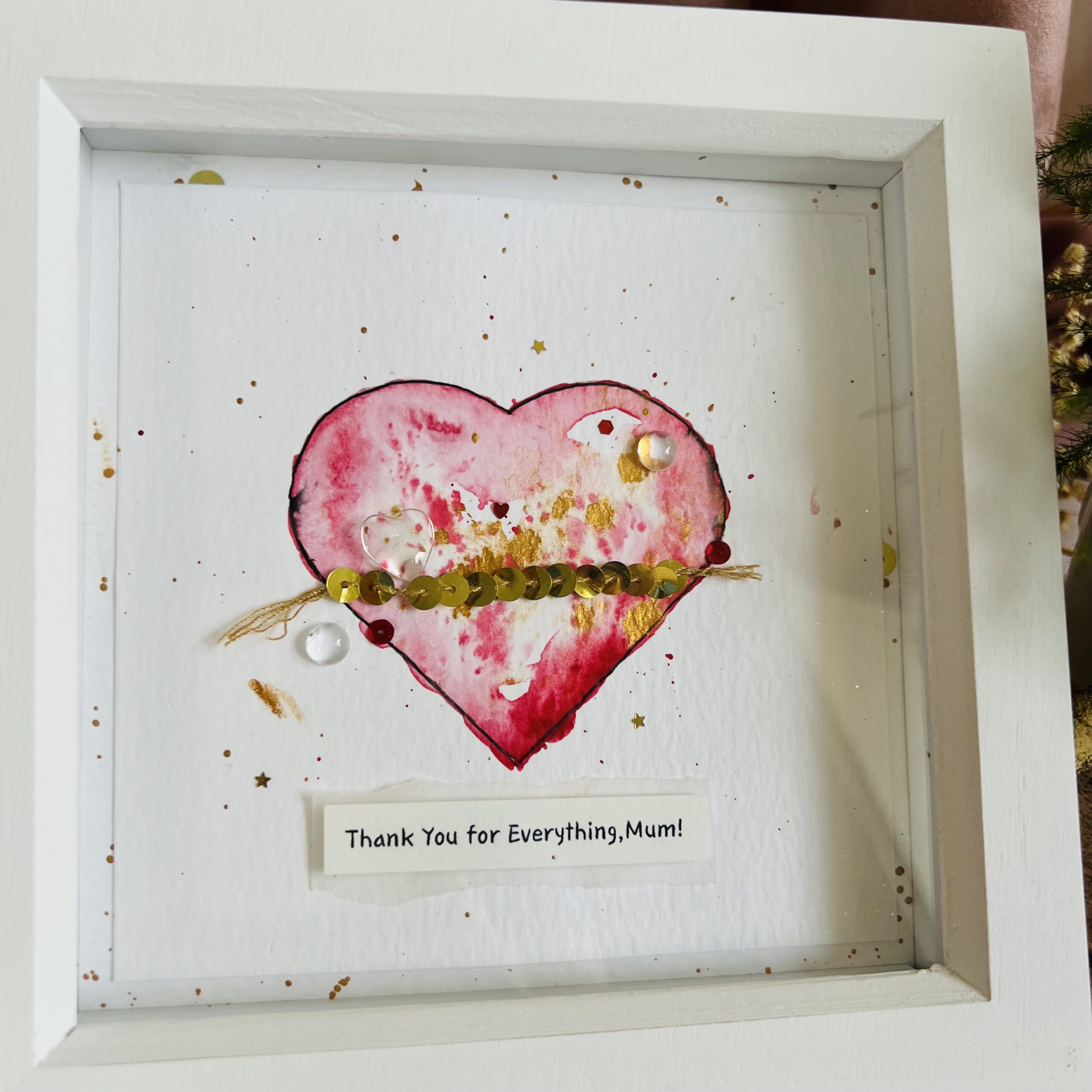 Personalized Framed Card – Handmade Heart Art Gift for Mom | Unique Mother’s Day Keepsake